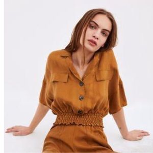 Zara Flowy Cropped Top